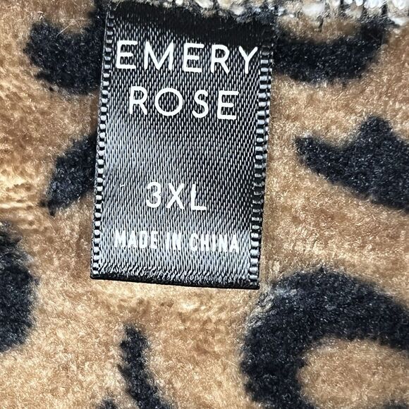 Emery Rose Vest Women 3XL Full Front Zip Leopard Print Fleece Sleeveless Outdoor - Picture 5 of 8